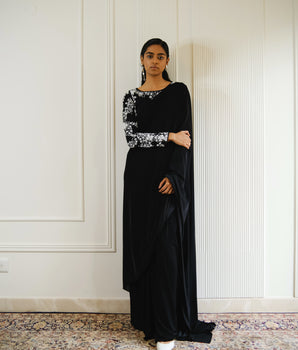 SNOWFALL SARI [ BLACK ]
