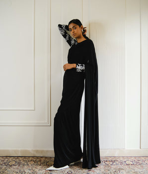 SNOWFALL SARI [ BLACK ]