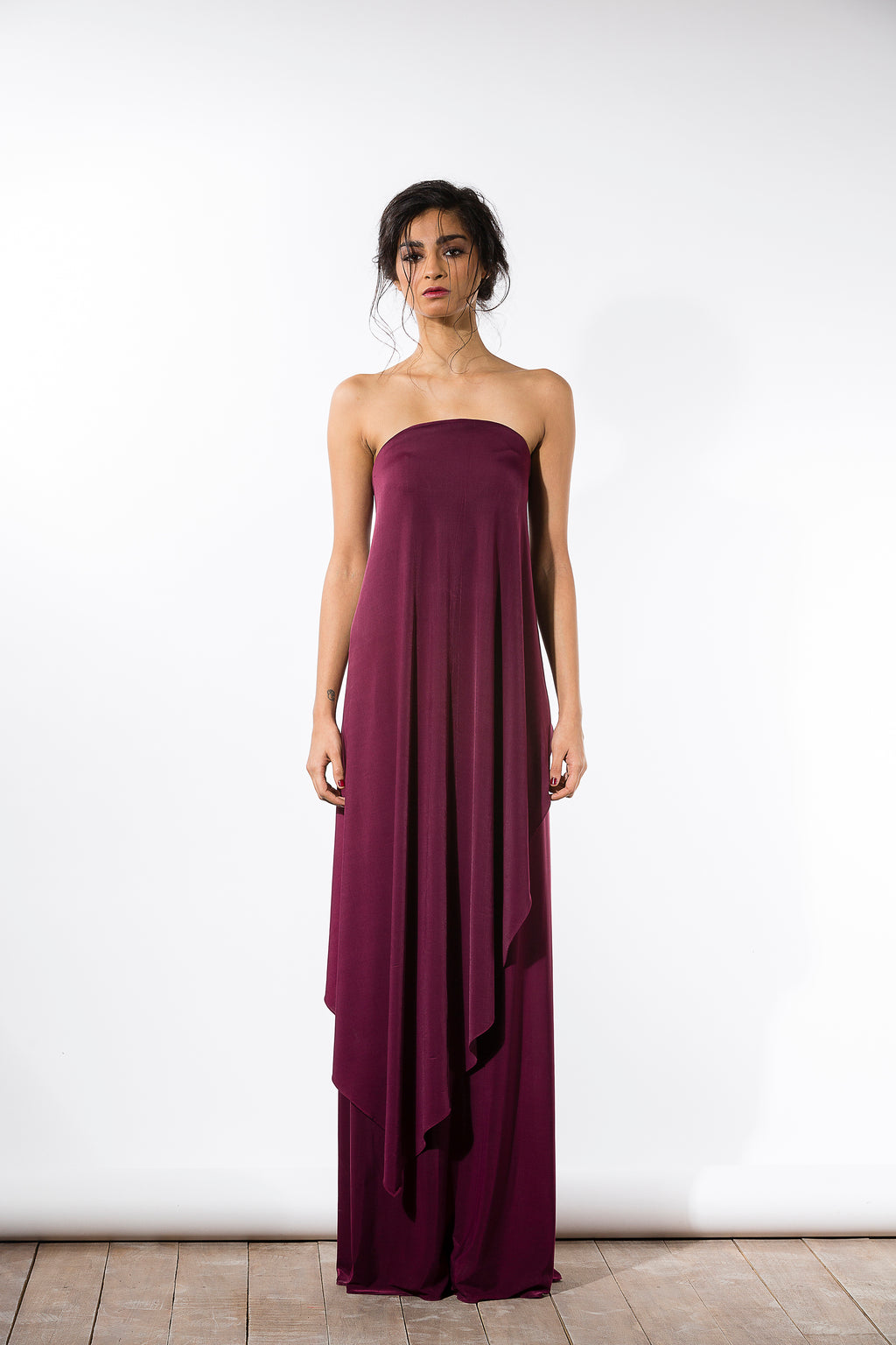 Wine Draped Dress