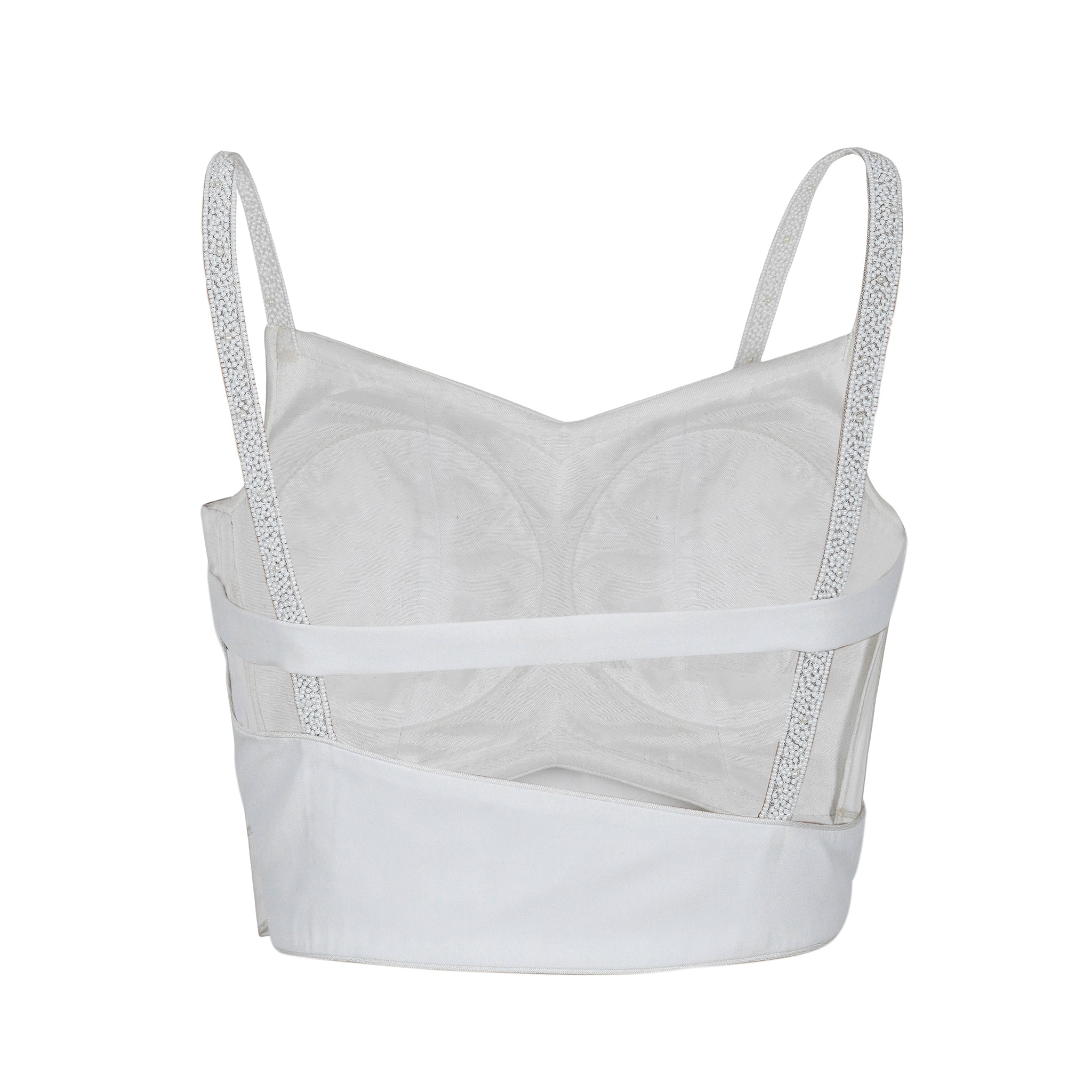 Ivory Embellished Bustier - Bhaavya Bhatnagar
