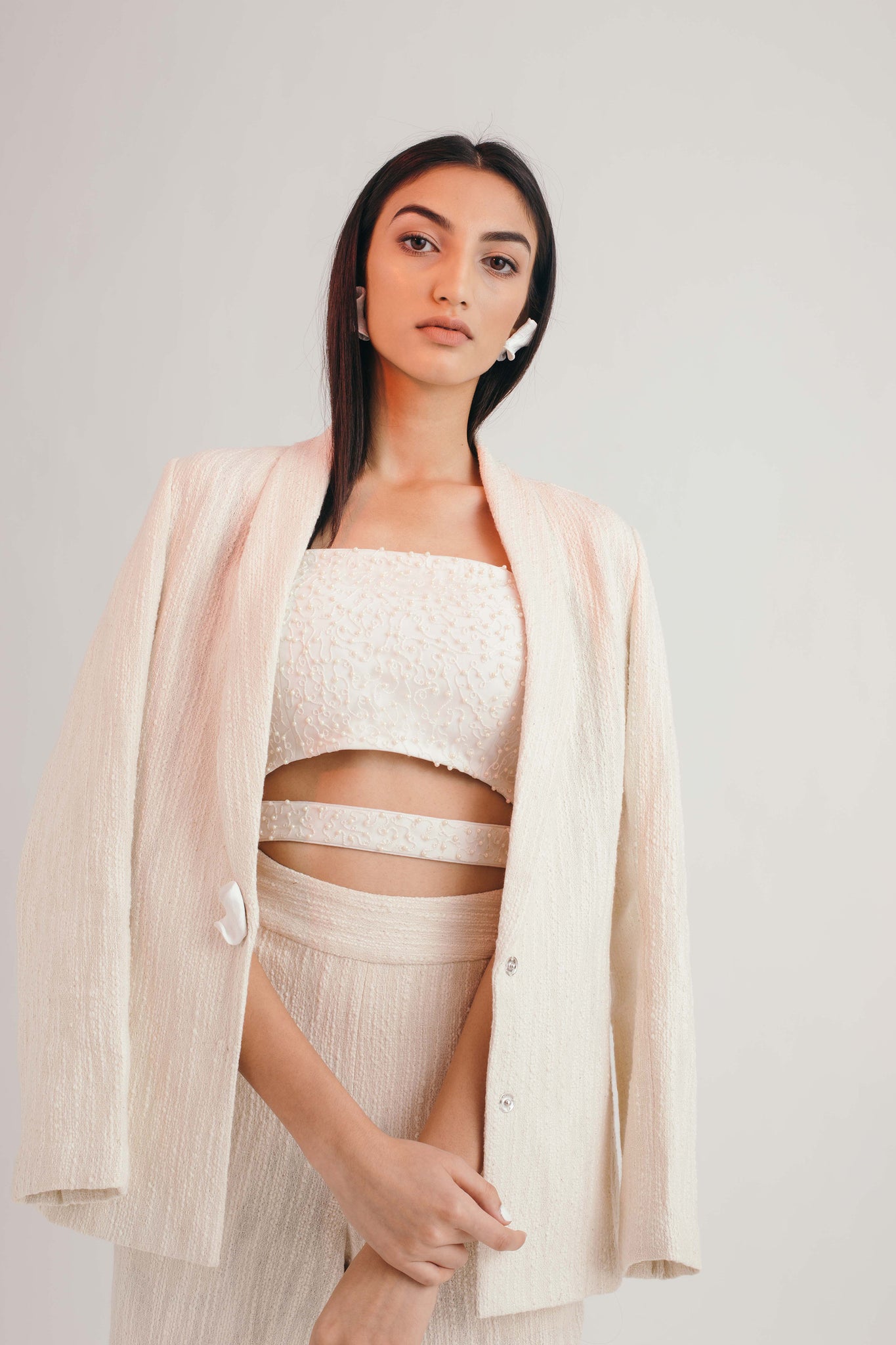 Ivory Cloud All Weather Blazer - Bhaavya Bhatnagar