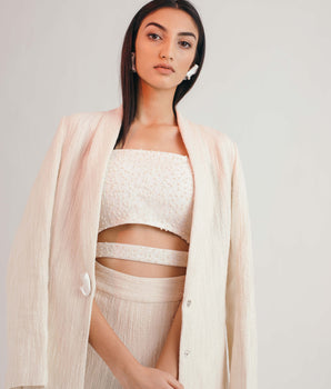 Ivory Cloud All Weather Blazer - Bhaavya Bhatnagar