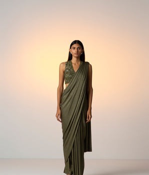 FREQUENCY [ Sari Set / Olive ]