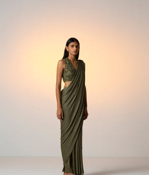 DAHLIA [ Sari Set / Olive ]