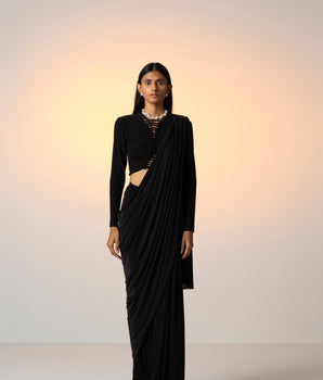 WINDSONG [ Sari Set / Black ]