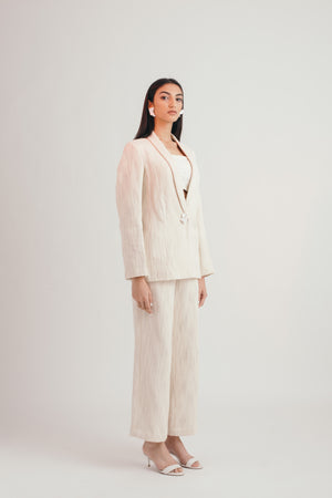 Ivory Cloud All Weather Blazer - Bhaavya Bhatnagar