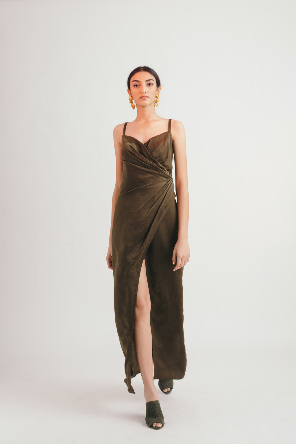 Olive Embrace Dress - Bhaavya Bhatnagar