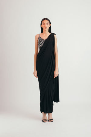 Black Shadow Concept Sari - Bhaavya Bhatnagar
