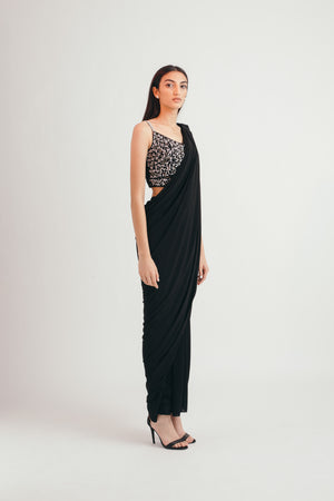 Black Shadow Concept Sari - Bhaavya Bhatnagar
