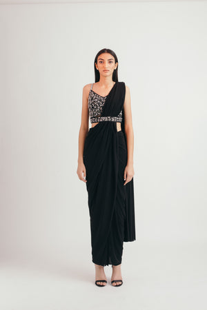 Black Shadow Concept Sari - Bhaavya Bhatnagar
