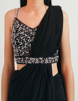 Black Shadow Concept Sari - Bhaavya Bhatnagar
