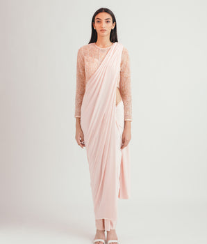 Blush Reef Concept Sari - Bhaavya Bhatnagar