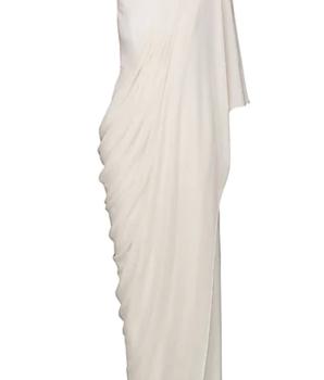 Ivory Draped Jumpsuit Sari