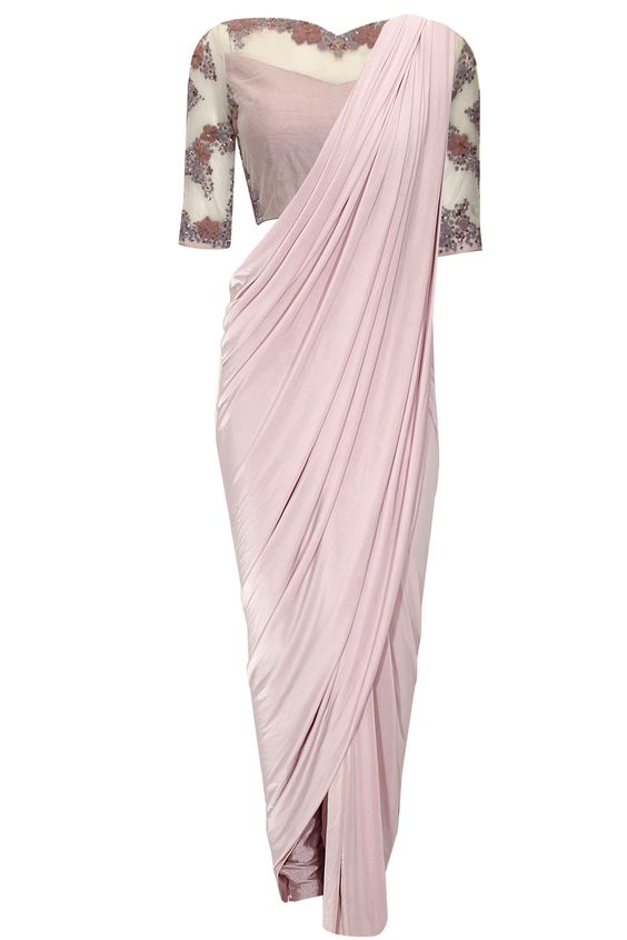 Misty Mauve Beaded Concept Sari