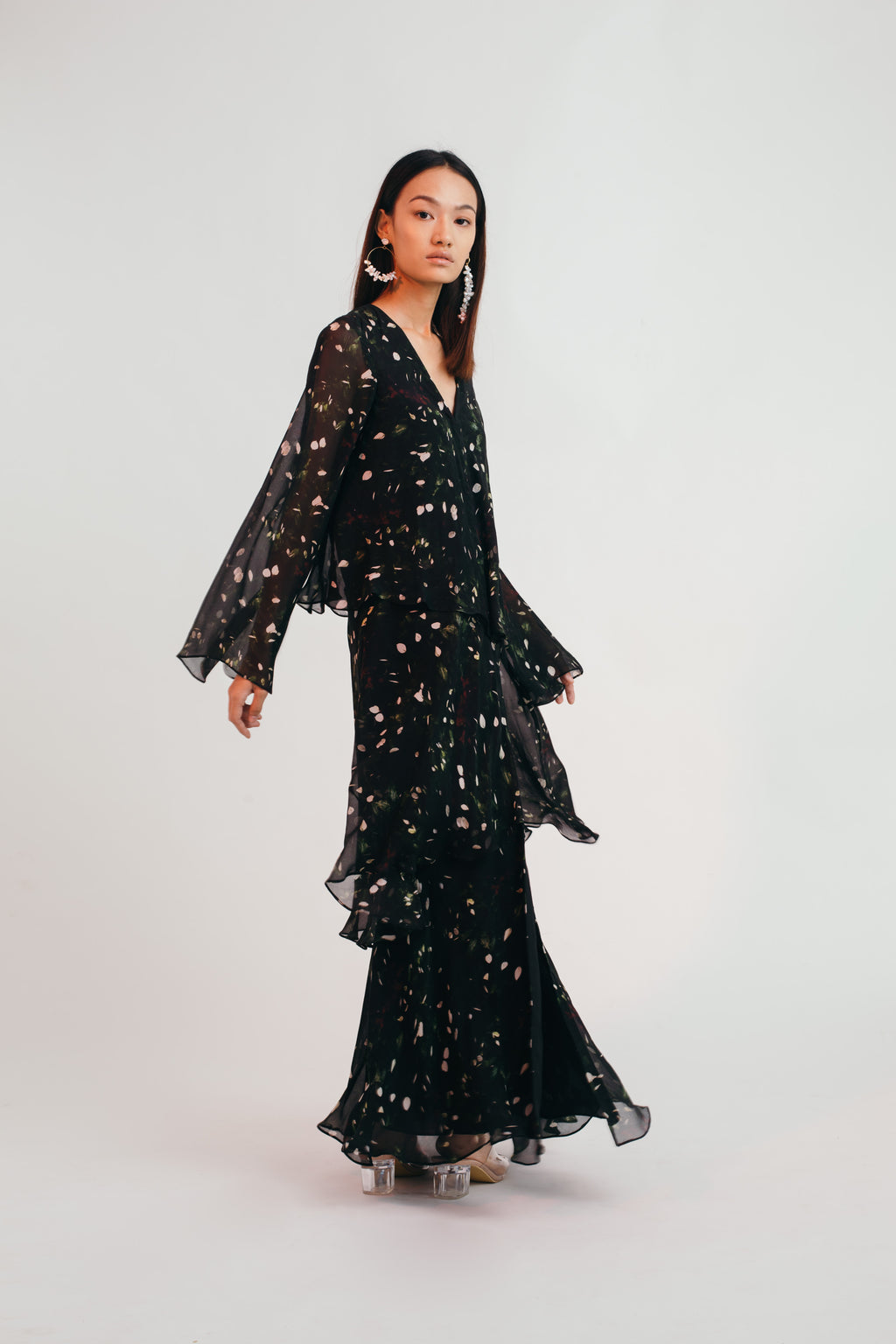 Kiem Forest Silk Kaftan-Dress - Bhaavya Bhatnagar
