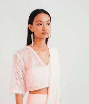 Ivory Fuzz Crop Top - Bhaavya Bhatnagar