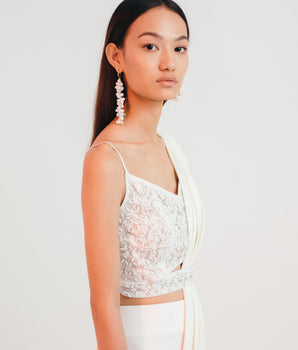 Ivory Frozen Dream Bustier - Bhaavya Bhatnagar