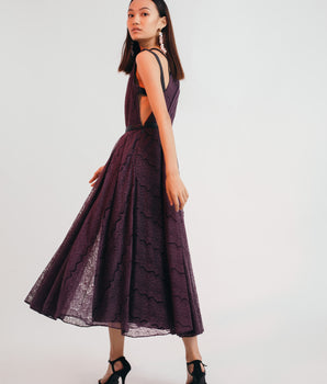 Blackcurrant Across The Floor Dress SMALL/MEDIUM - Bhaavya Bhatnagar