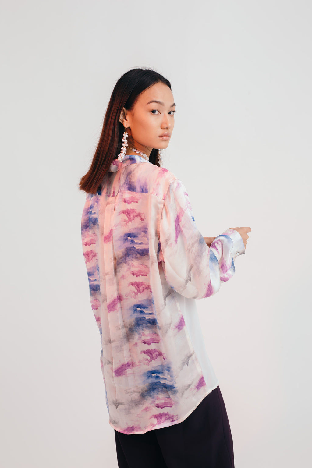 'Mind Waves' Silk Blouse - Bhaavya Bhatnagar