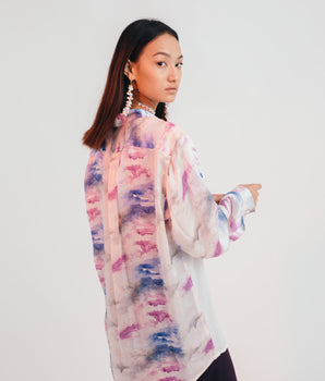 'Mind Waves' Silk Blouse - Bhaavya Bhatnagar