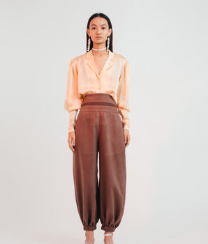 Chestnut Jogger Trousers - Bhaavya Bhatnagar