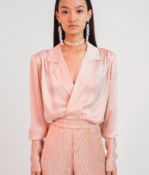 Blush Slither Silk Blouse - Bhaavya Bhatnagar
